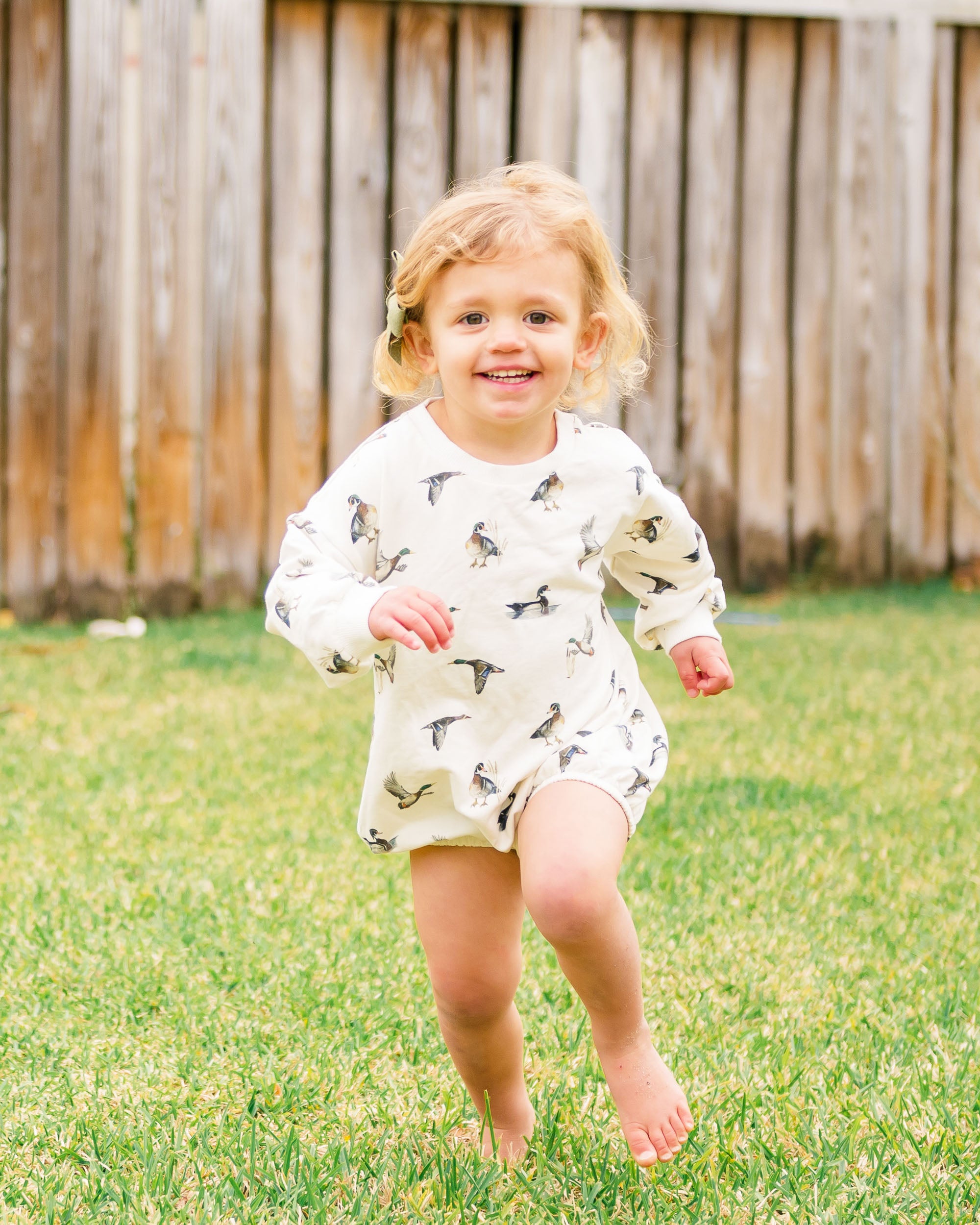 Cozy Toddler Sweatshirt Romper with Adorable Duck Print