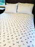 Diving ducks duvet cover on a bed