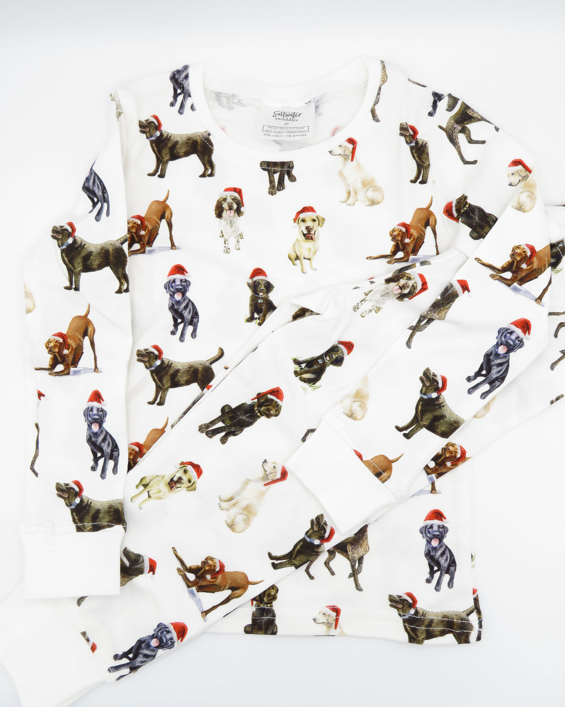 Comfortable and stylish Santa dog pajamas for festive sleepwear or loungewear.