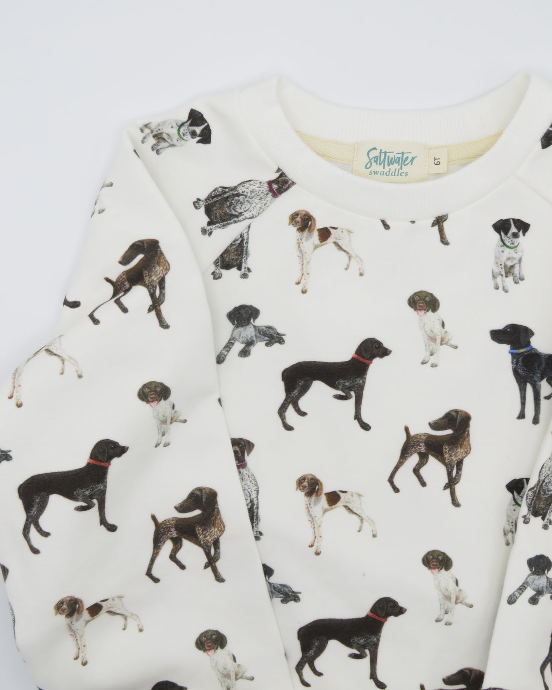 German Shorthaired Pointer print drop sleeve sweatshirt for kids in soft, comfy fabric