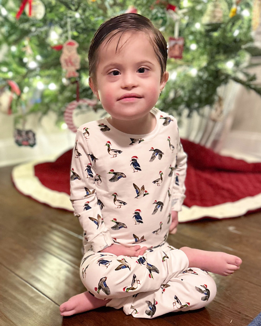 Soft and cozy Duck the Halls Christmas pajamas for kids – festive duck print sleepwear