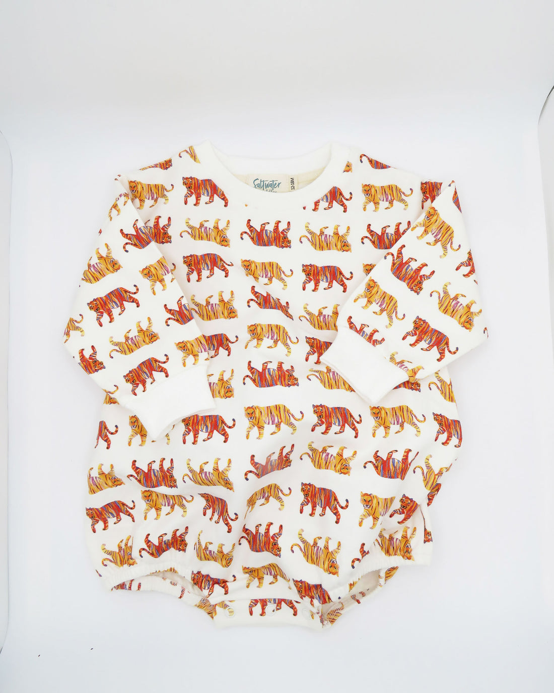 Comfortable Kids Sweatshirt Romper with Easy Tiger Design