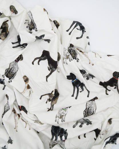 Cute dog print crib sheets with German Shorthaired Pointer designs, perfect for baby nurseries