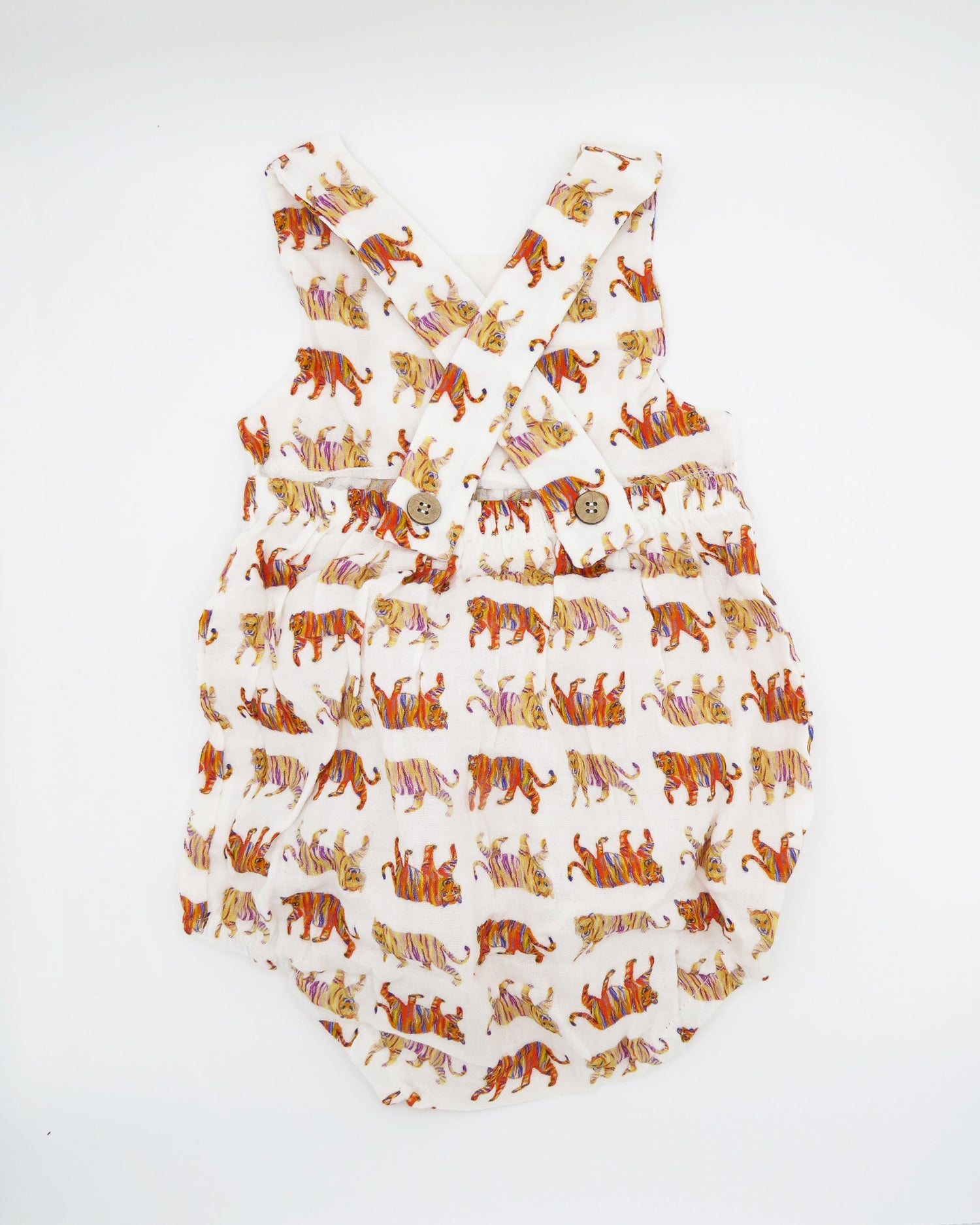 Easy Tiger Comfy Organic Cotton Sunsuit for Children with Snaps for Easy Diaper Changes