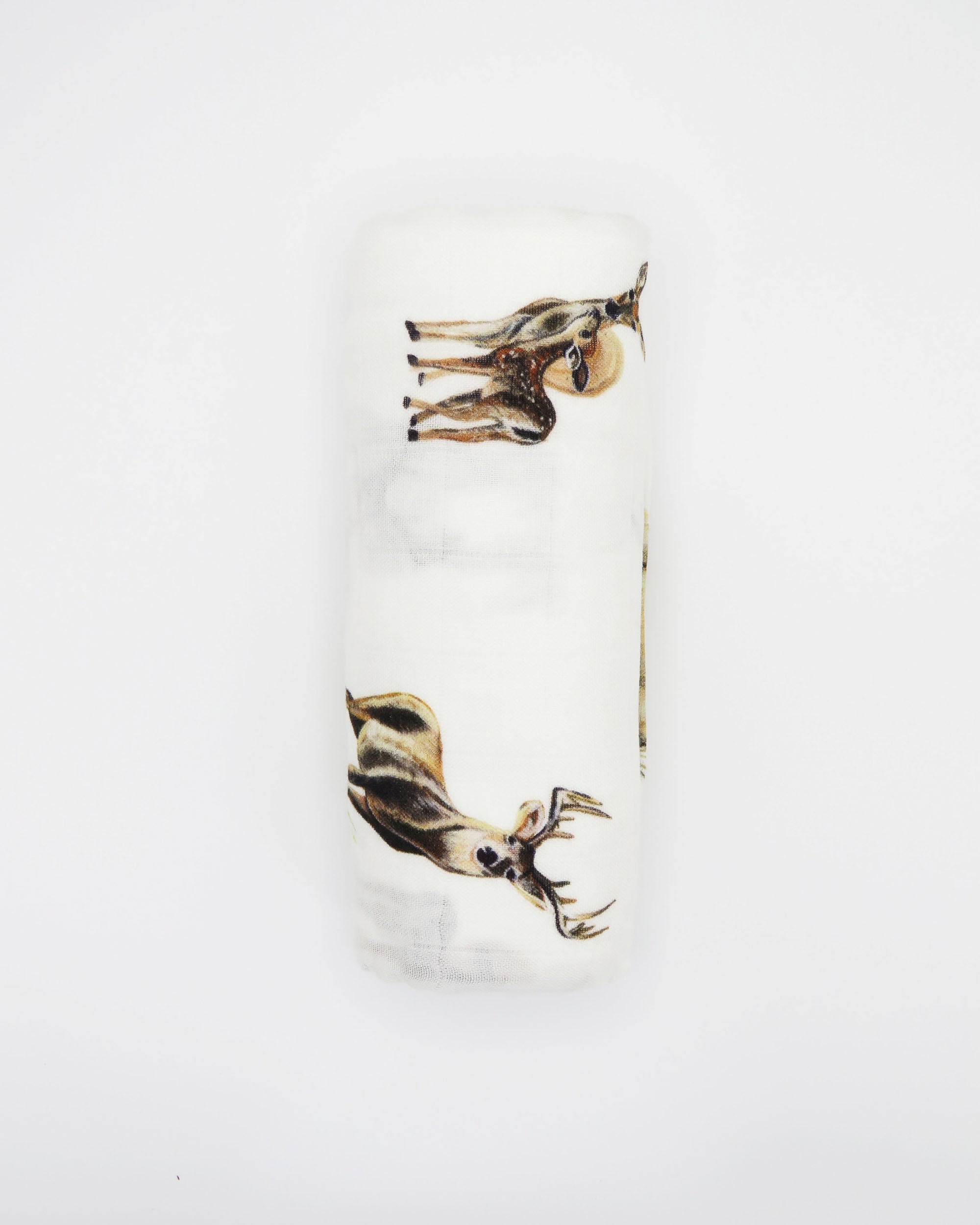 Little Fawn Big Yawn Deer Print Baby Swaddle - Soft Organic Cotton and Bamboo fabric