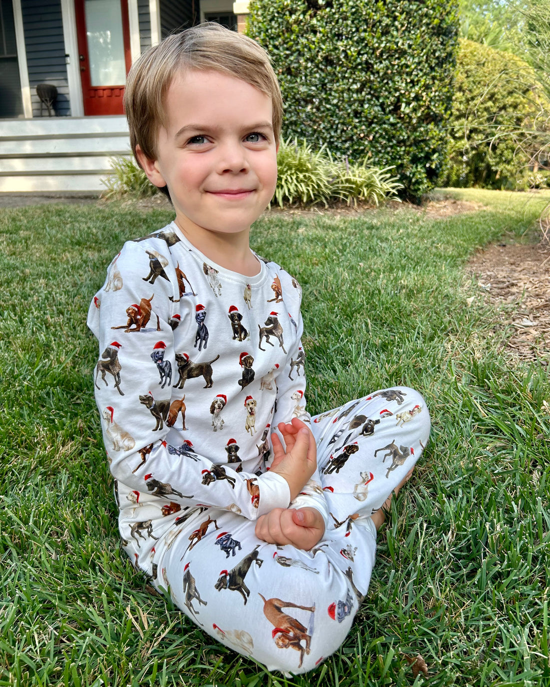 Comfortable and stylish Santa dog pajamas for festive sleepwear or loungewear.