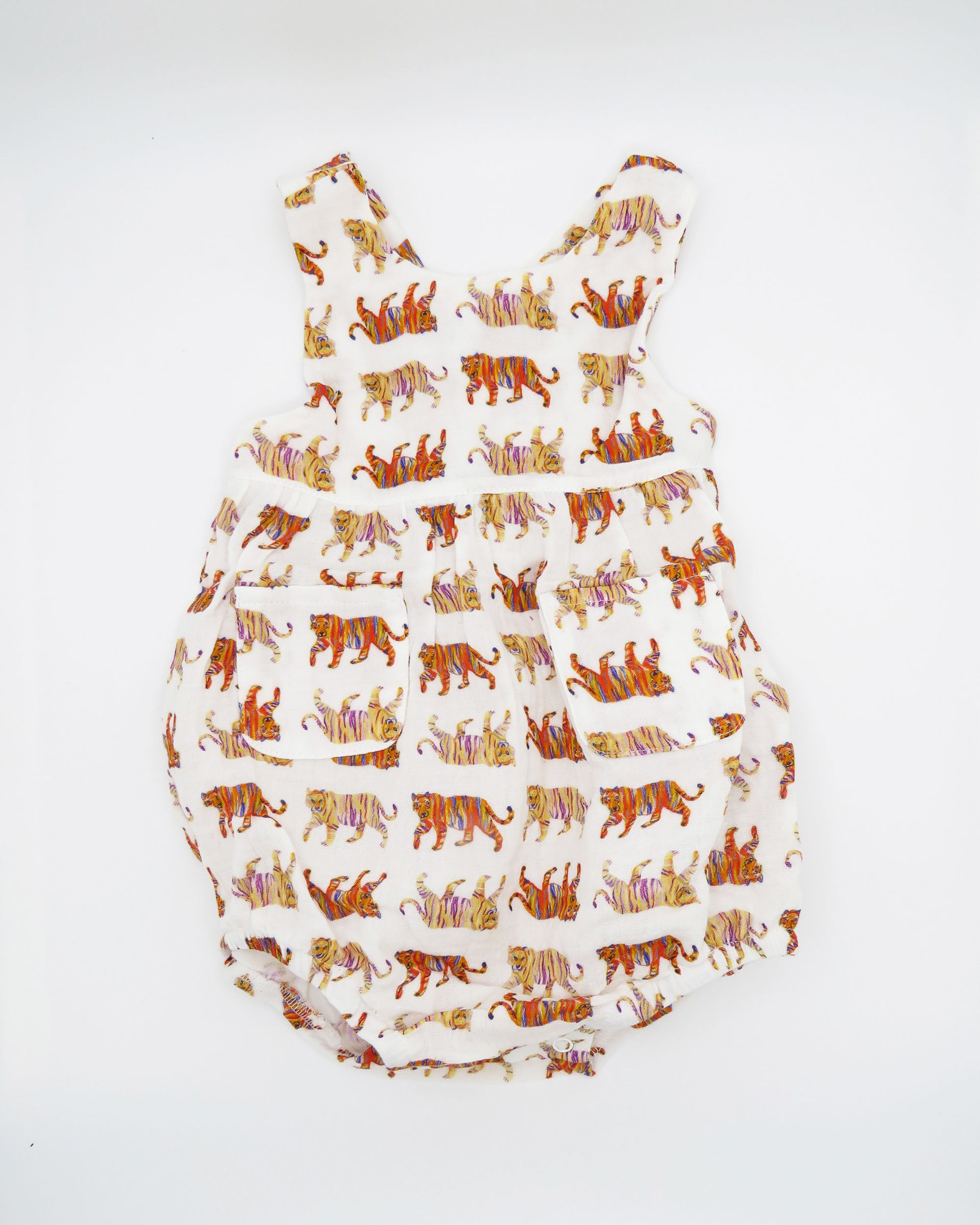 Easy Tiger Comfy Organic Cotton Sunsuit for Children with Snaps for Easy Diaper Changes