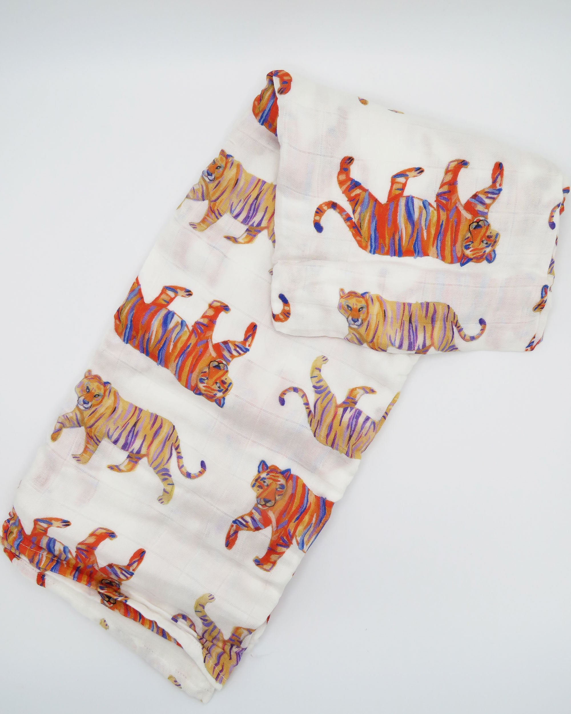 Soft and comfy Easy Tiger Swaddle made from organic cotton and bamboo