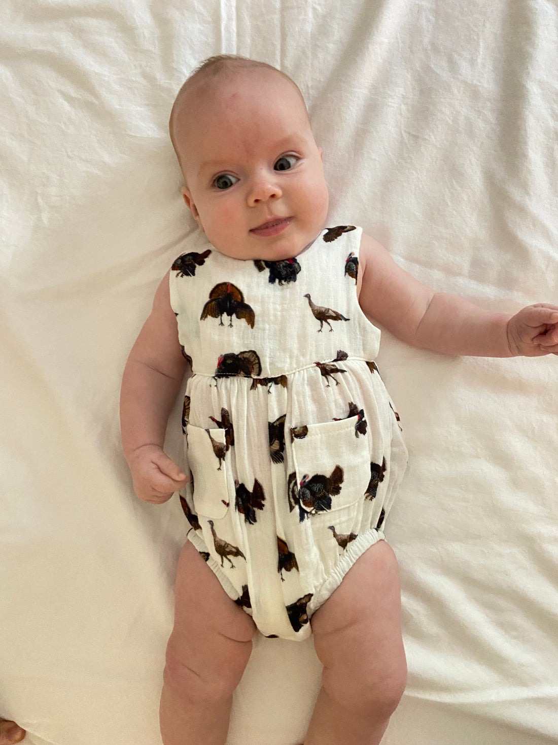 Soft and Comfy Turkey Trot Sunsuit for Babies - Organic Cotton