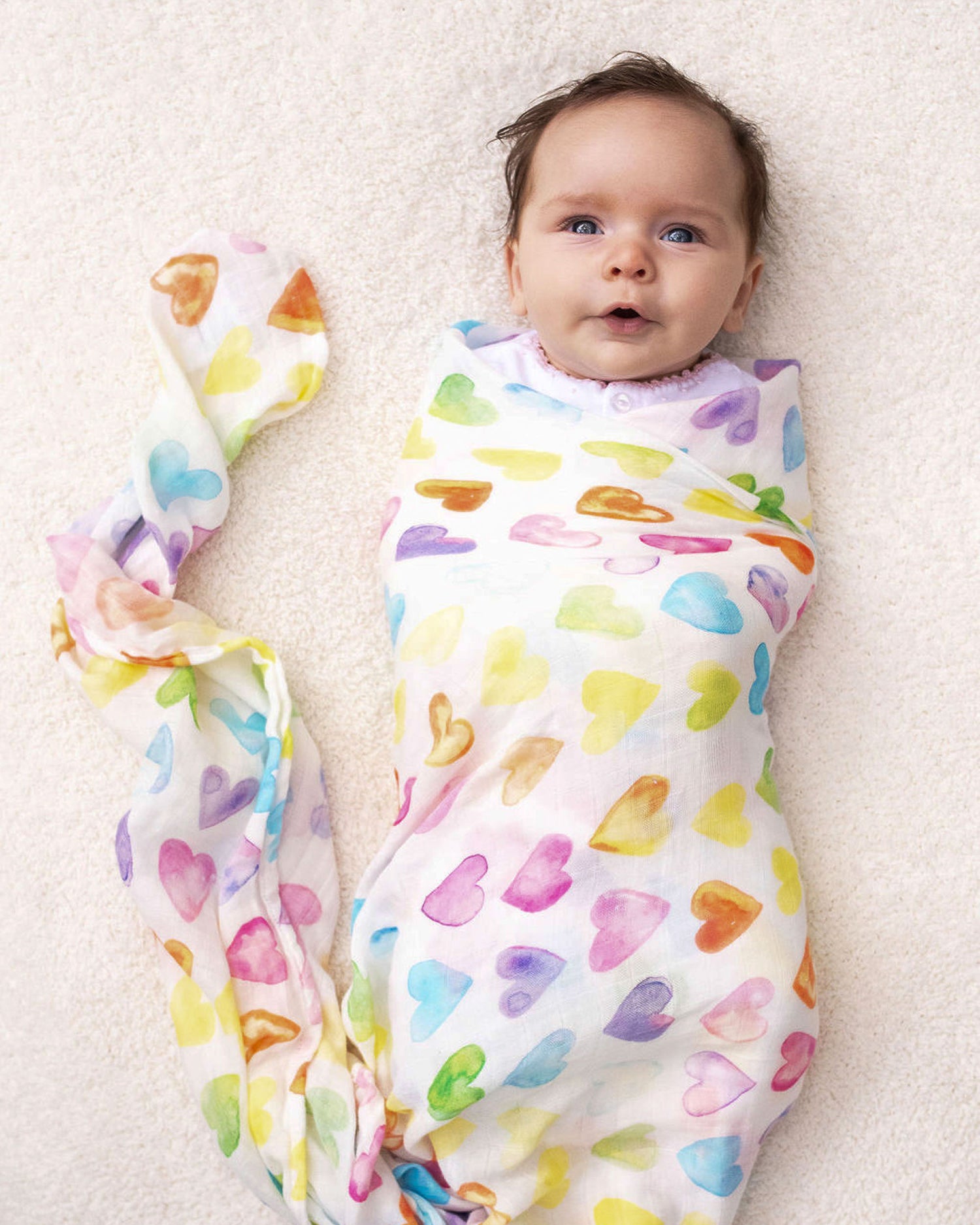 Soft baby swaddle blanket made from organic cotton and bamboo