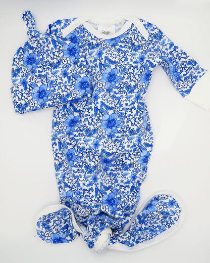 Charming Chinoiserie - Newborn Gown + Hat