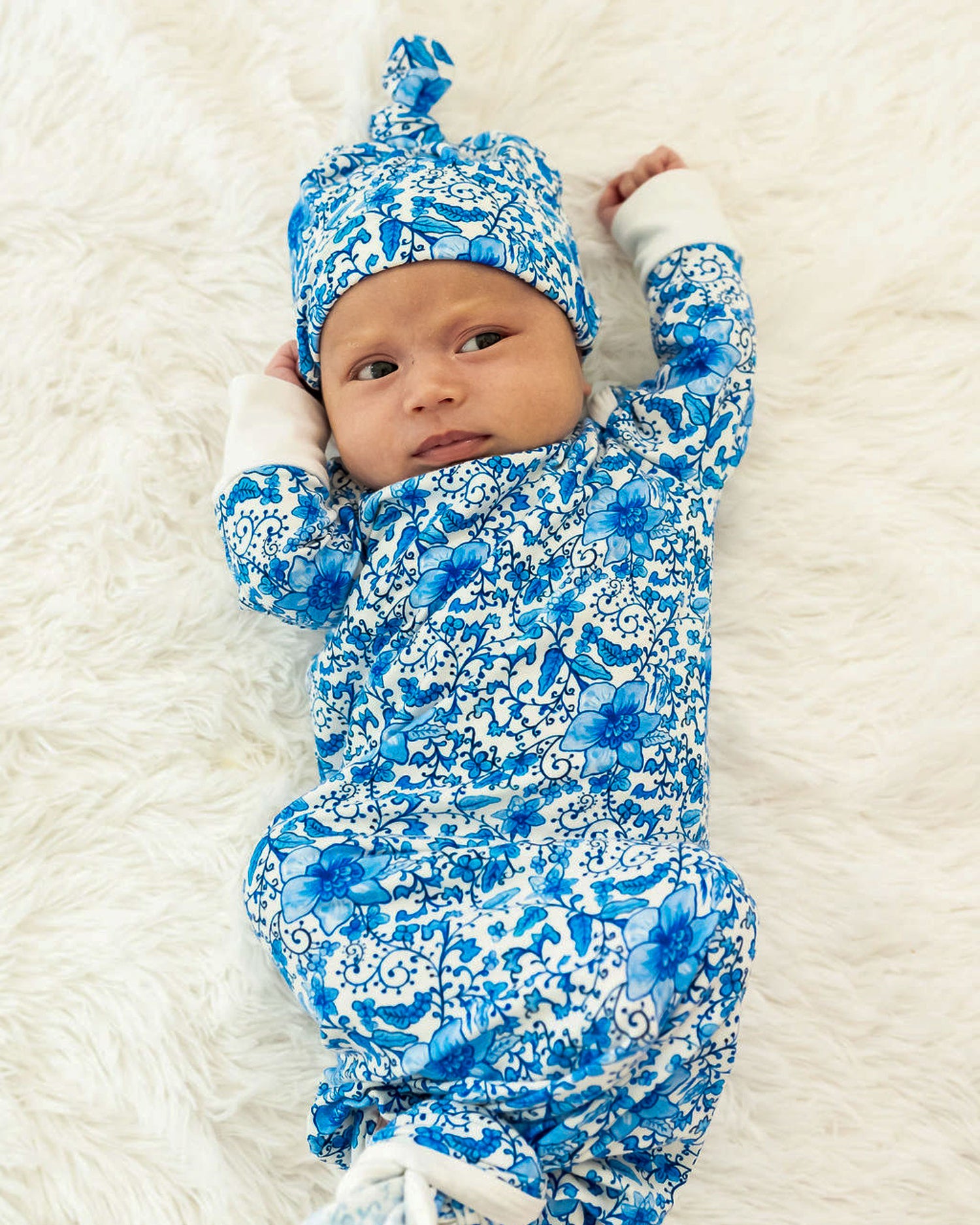 Charming Chinoiserie - Newborn Gown + Hat