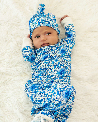 Charming Chinoiserie - Newborn Gown + Hat