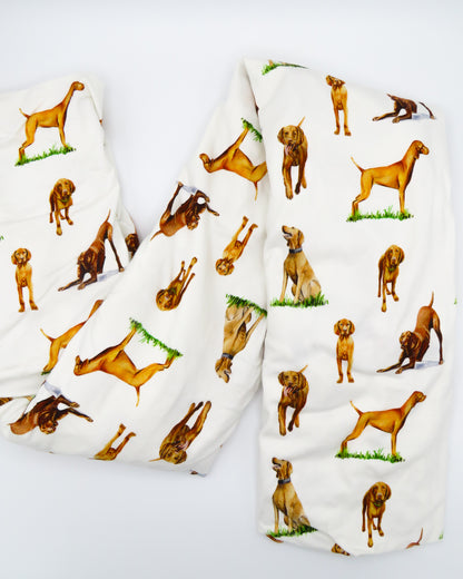 Vizsla crib sheet for baby nursery. Hypoallergenic and breathable crib bedding.